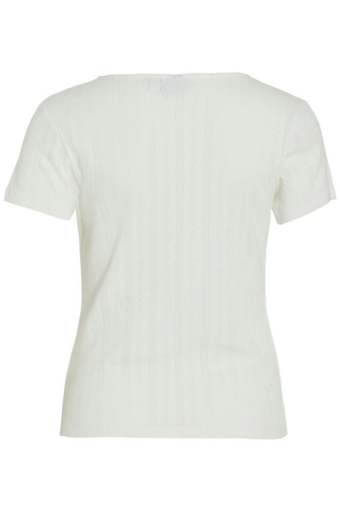 VIKASSIE S/S POINTELLE TOP - NOOS 14101755 SNOW WHITE